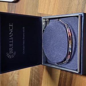Adjustable Silver and Swarovski Crystal Bracelet NIB